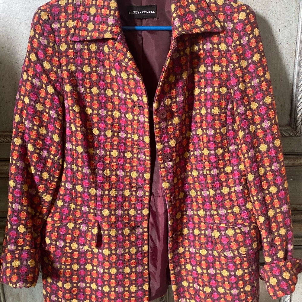 Stylish Multicolor Jacket with Turn-Back Cuffs - Picture 6 of 8